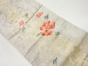 リサイクル　花模様織出し名古屋帯